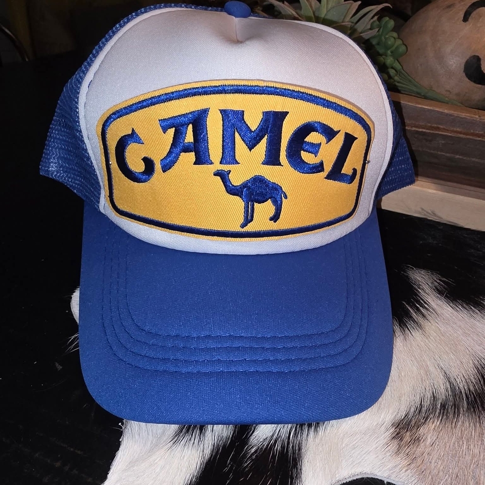 Camel Blue & Yellow Trucker Cap